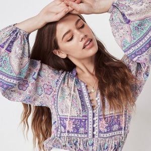 Poinciana Lilac Floral BLOUSE Top